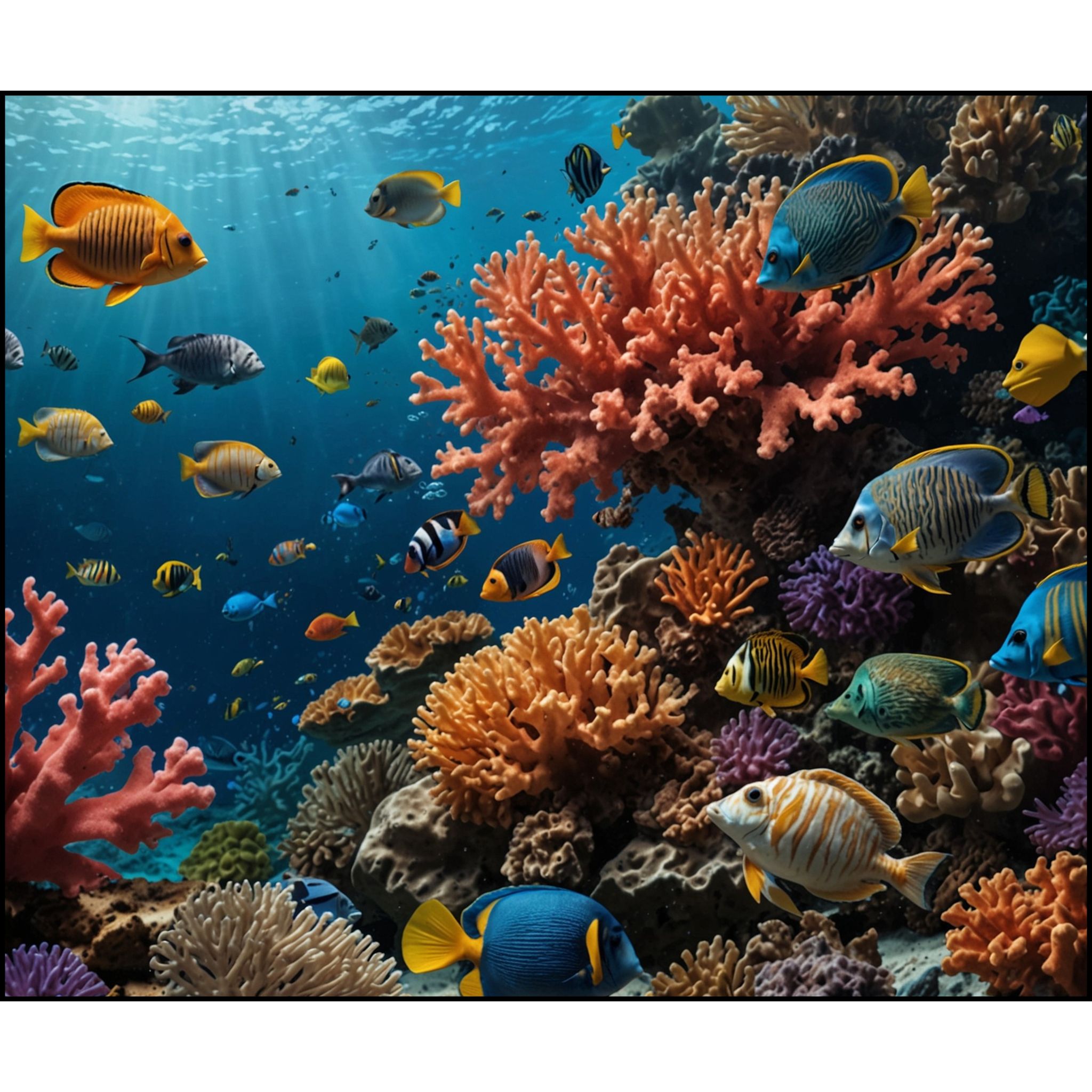 "Underwater Glory - Tropical Aquarium" - Woven Blanket - Image 2