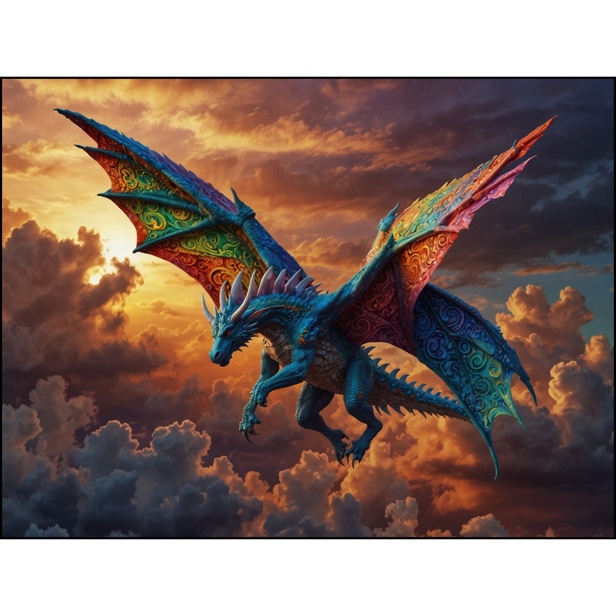 "Flying Exotic X-Wing Dragon" - Woven Blanket - Image 3