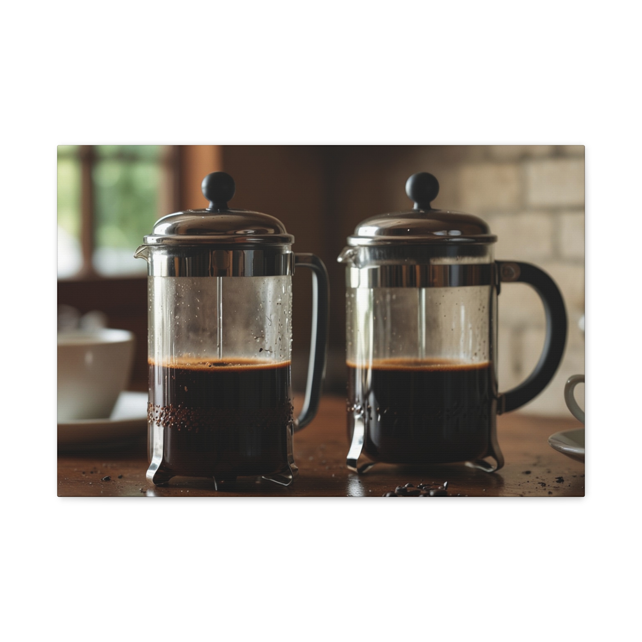 French Press Canvas - "French Press for Two" - Canvas Gallery Wraps - Image 8