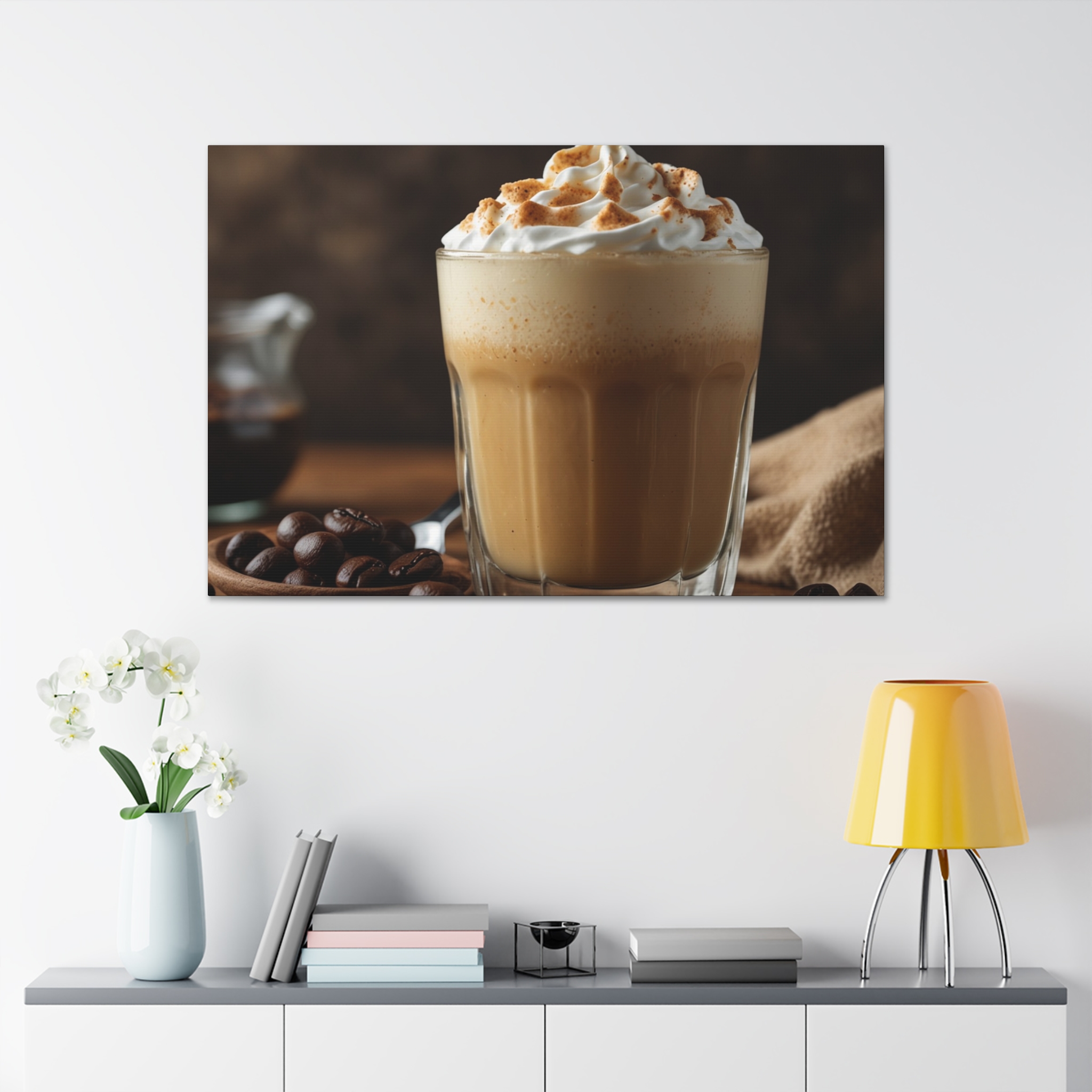 "Iced Late & Coffee Beans" - Canvas Gallery Wraps - Coffee Beans Canvas - Image 3
