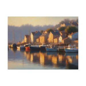 Canvas Gallery Wraps - Impressionistic Fishing Village Art - Indoor Decor - Multiple Sizes Available