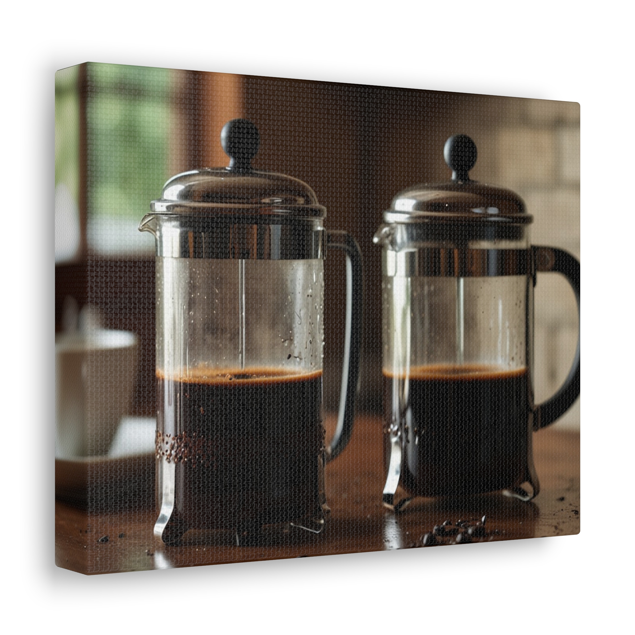 French Press Canvas - "French Press for Two" - Canvas Gallery Wraps - Image 5