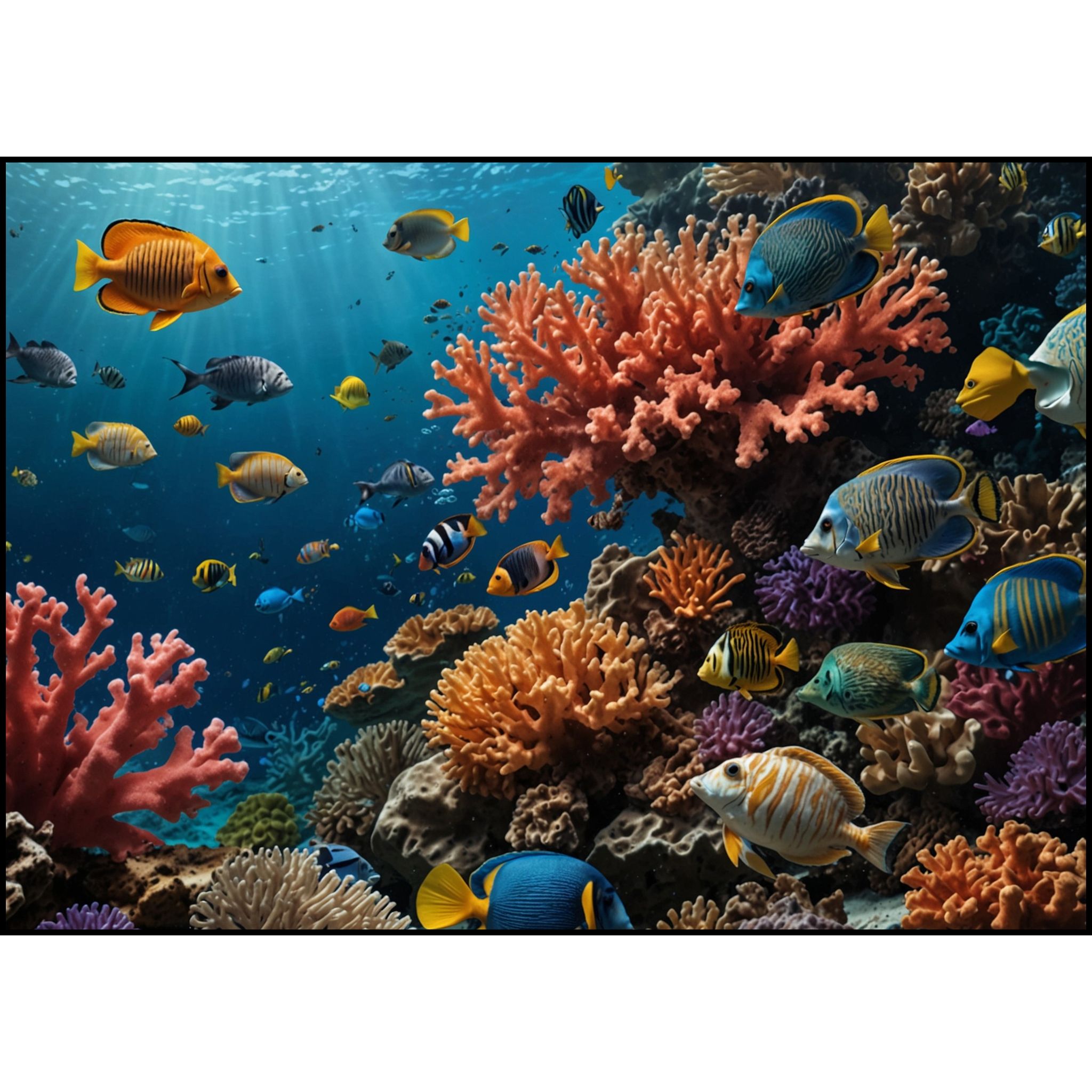 "Underwater Glory - Tropical Aquarium" - Woven Blanket