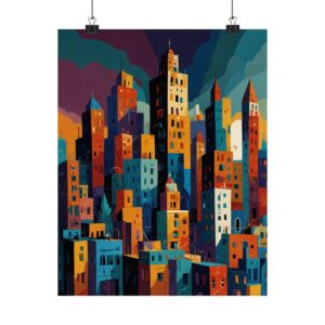 Cityscape Dreams - Matte Vertical Posters - Pablo Picasso Style