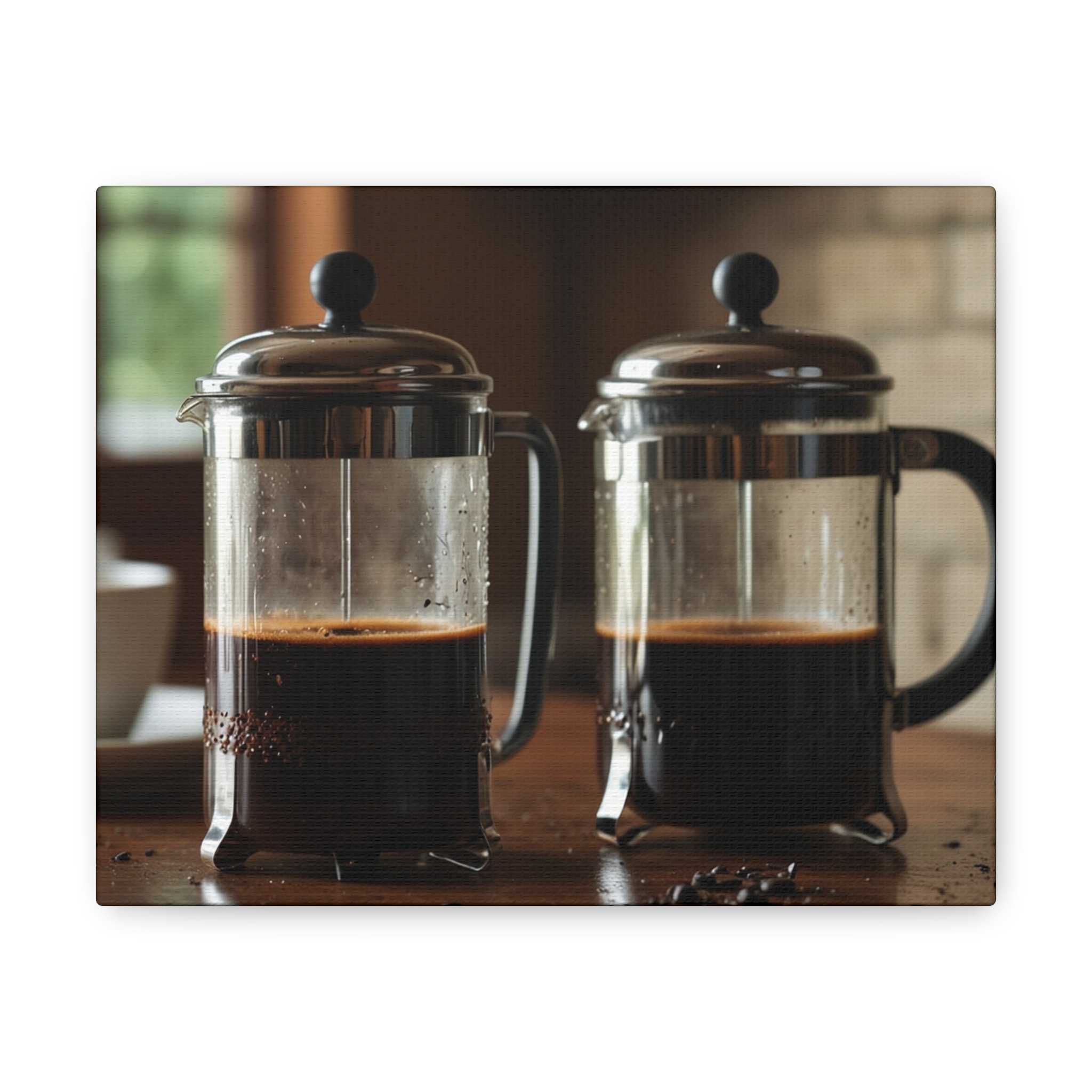 French Press Canvas - "French Press for Two" - Canvas Gallery Wraps - Image 4