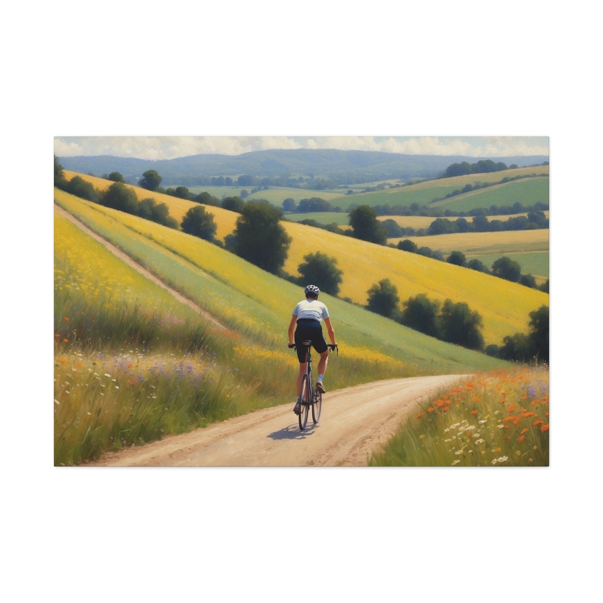 "Bicyclist's Dream" - Canvas Gallery Wraps - Impressionistic Style