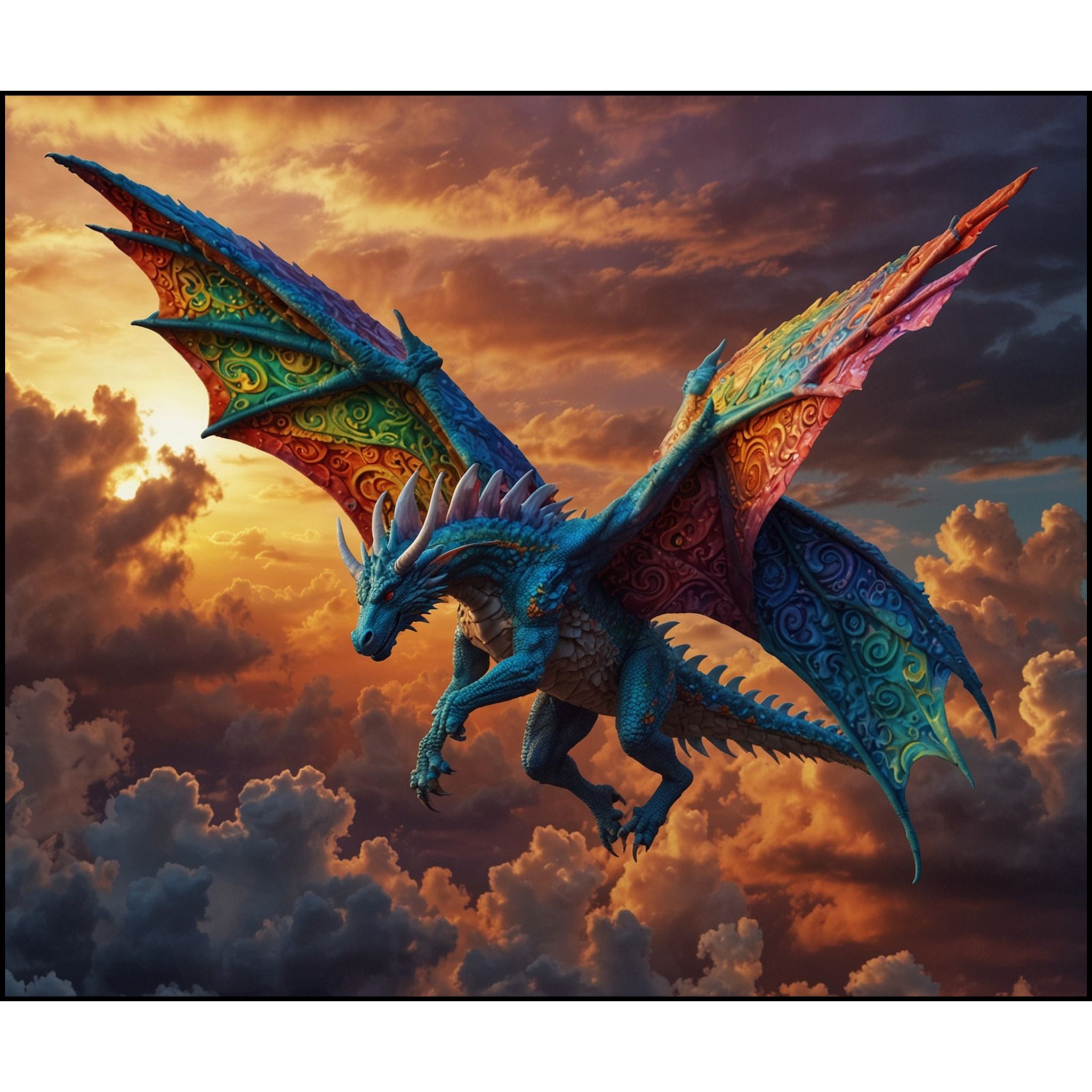 "Flying Exotic X-Wing Dragon" - Woven Blanket - Image 2