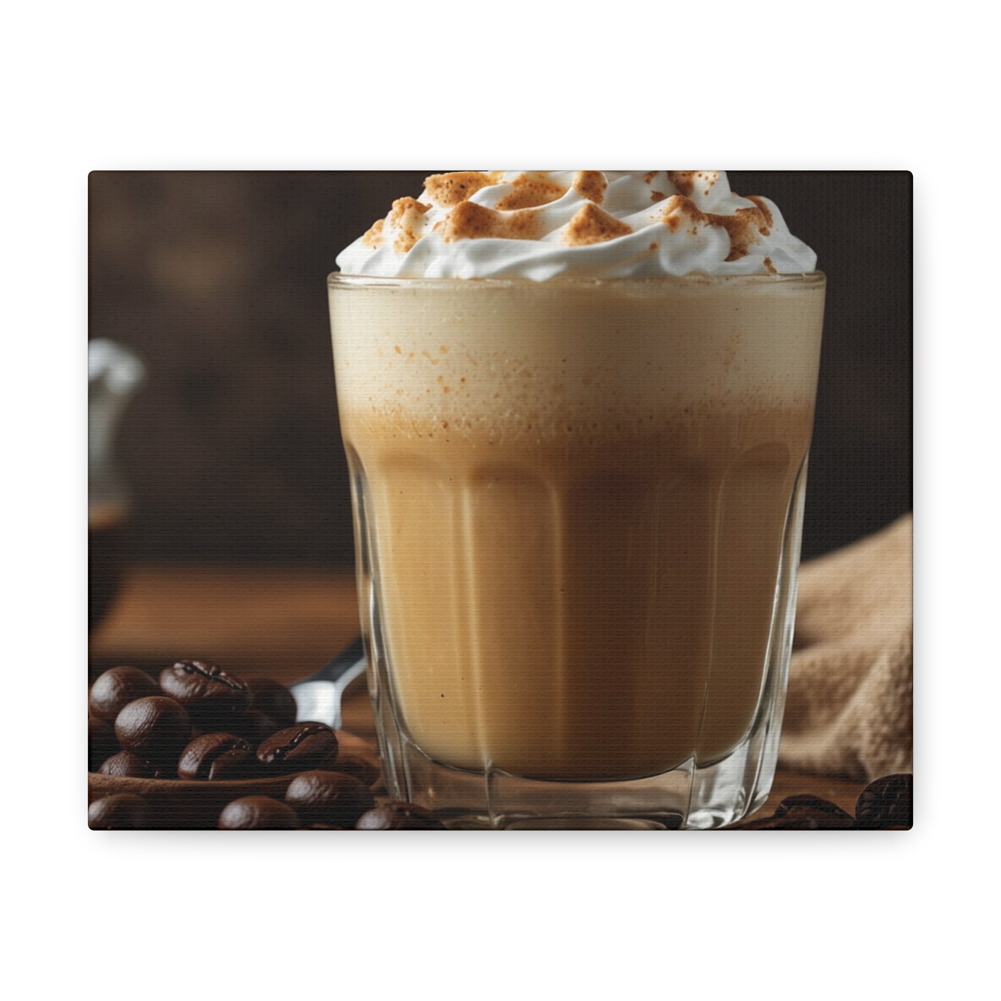 "Iced Late & Coffee Beans" - Canvas Gallery Wraps - Coffee Beans Canvas - Image 4