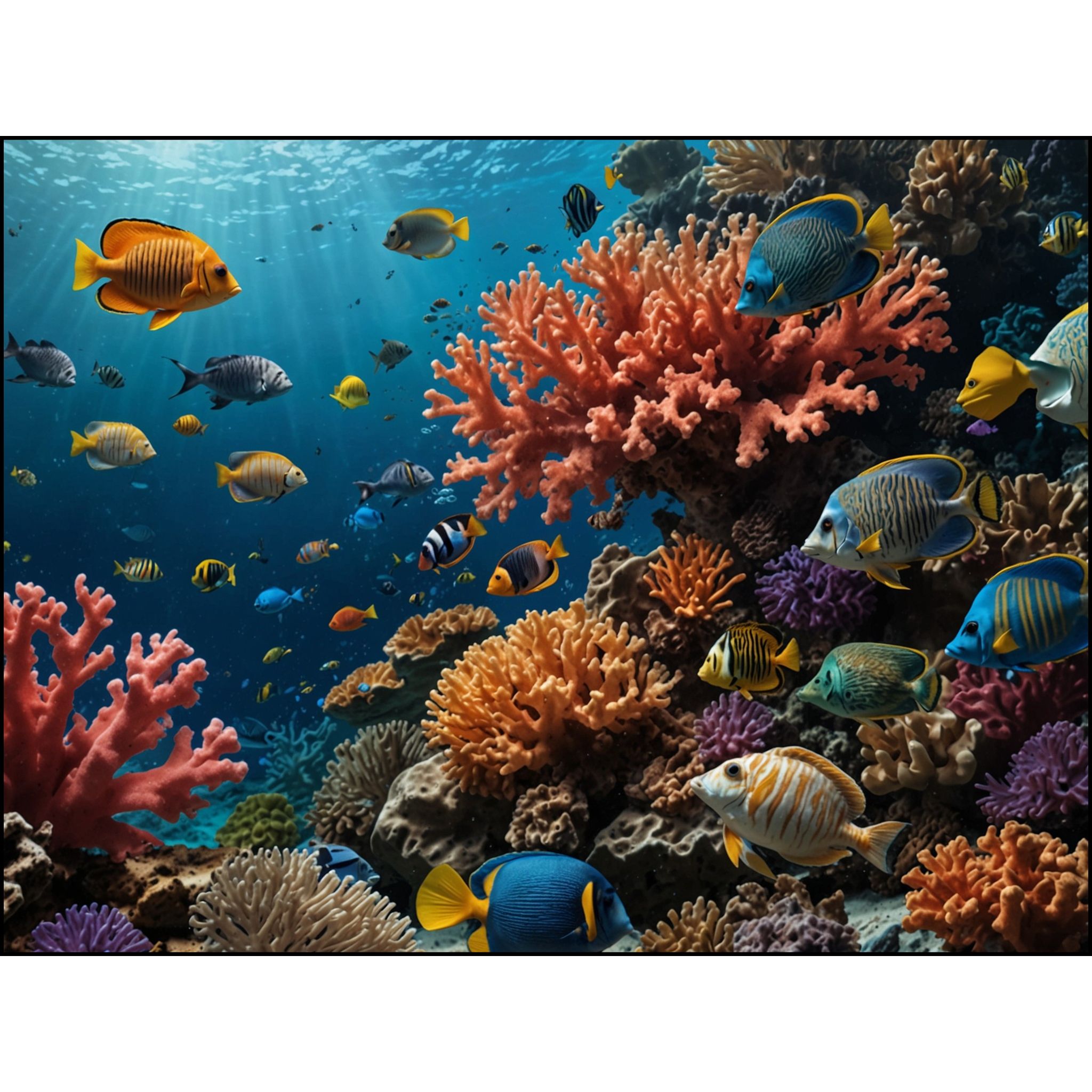 "Underwater Glory - Tropical Aquarium" - Woven Blanket - Image 3