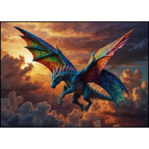 "Flying Exotic X-Wing Dragon" - Woven Blanket