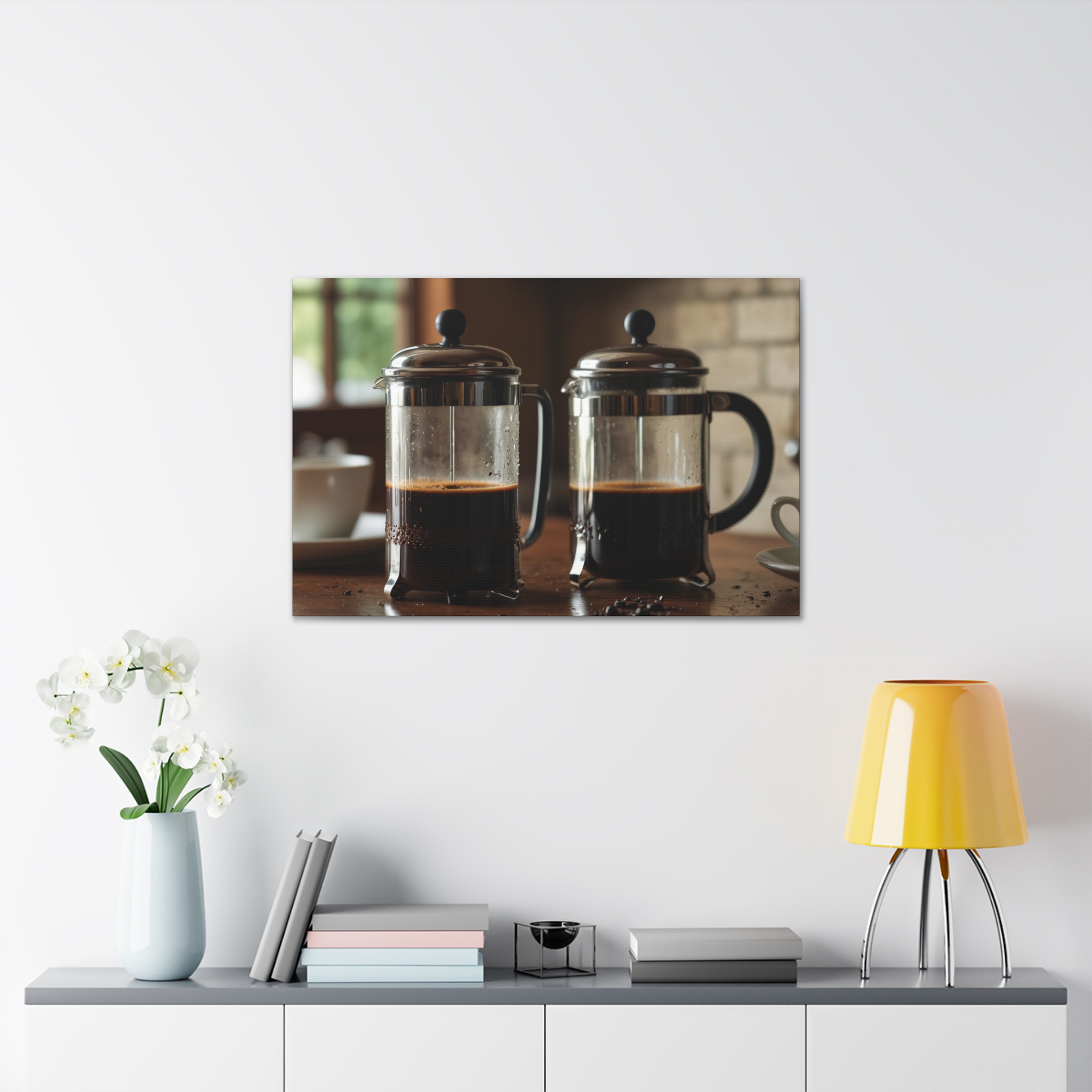 French Press Canvas - "French Press for Two" - Canvas Gallery Wraps - Image 13