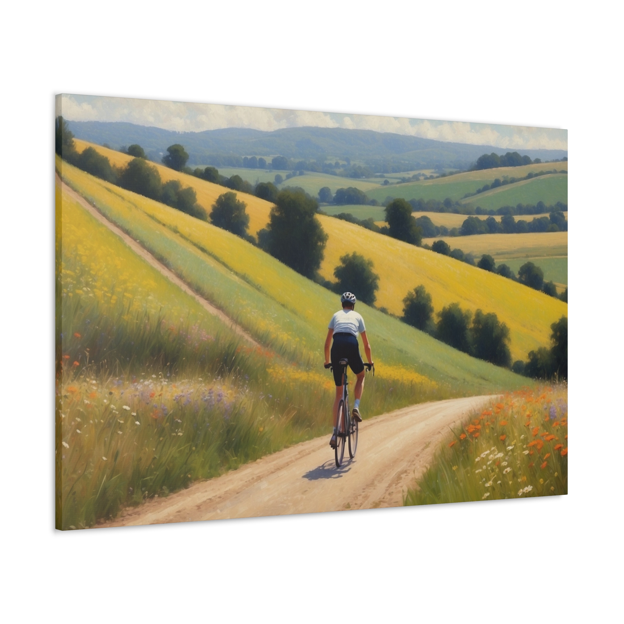 "Bicyclist's Dream" - Canvas Gallery Wraps - Impressionistic Style - Image 2