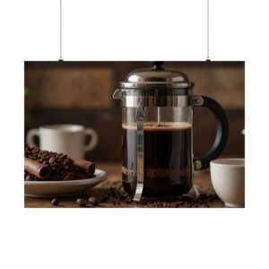Satin Poster French Press Coffee Shop Wall Decor