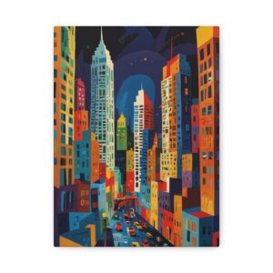 "Vibrant Cityscape" - Matte Canvas, Stretched, 1.25"