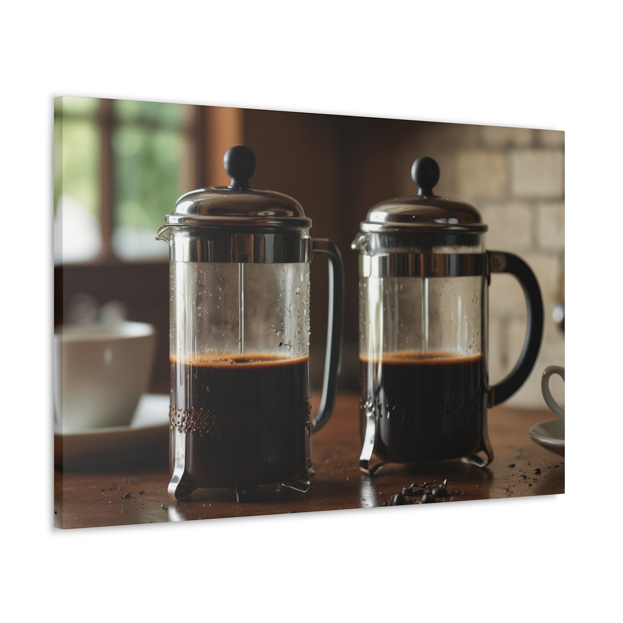 French Press Canvas - "French Press for Two" - Canvas Gallery Wraps - Image 12