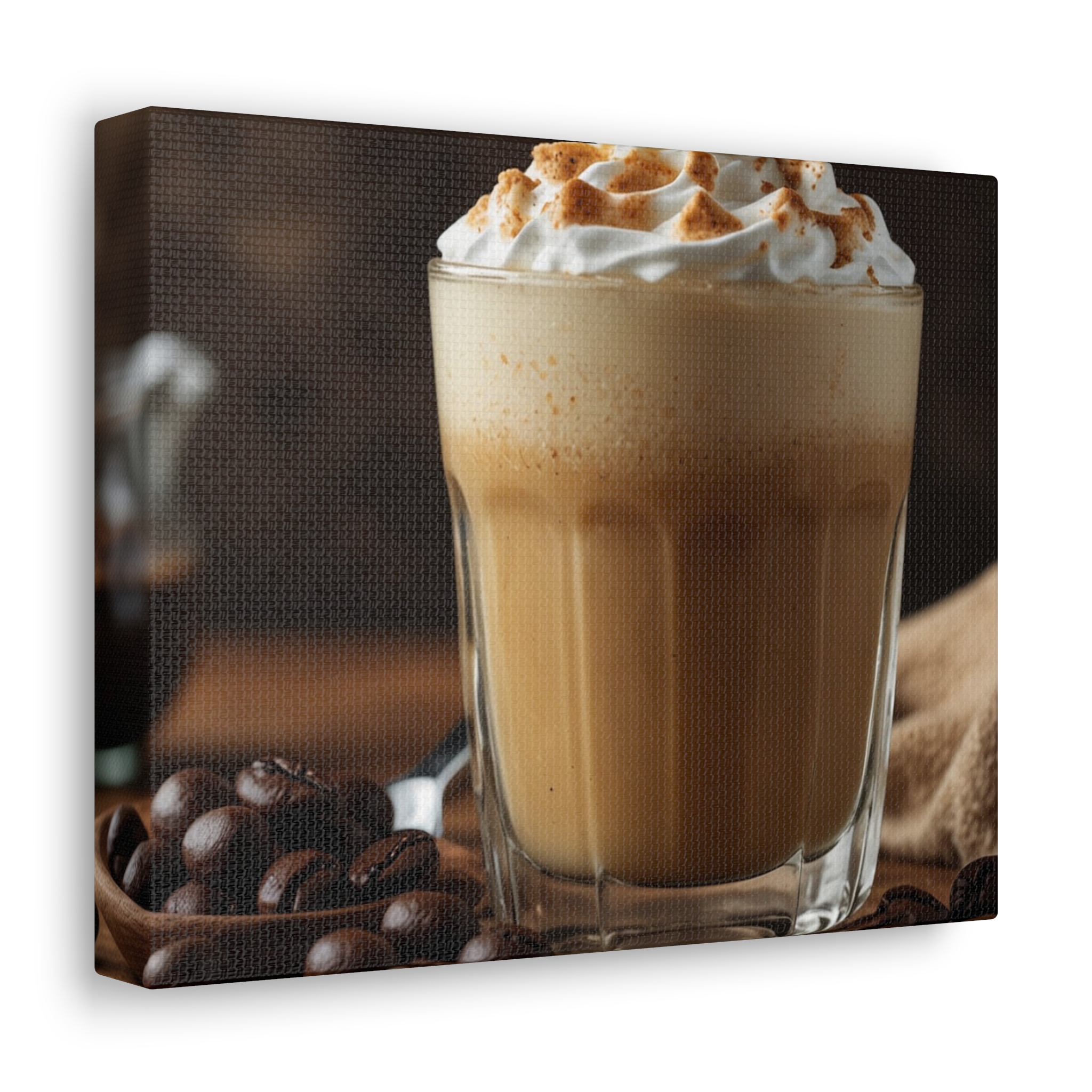 "Iced Late & Coffee Beans" - Canvas Gallery Wraps - Coffee Beans Canvas - Image 5