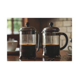 French Press Canvas - "French Press for Two" - Canvas Gallery Wraps