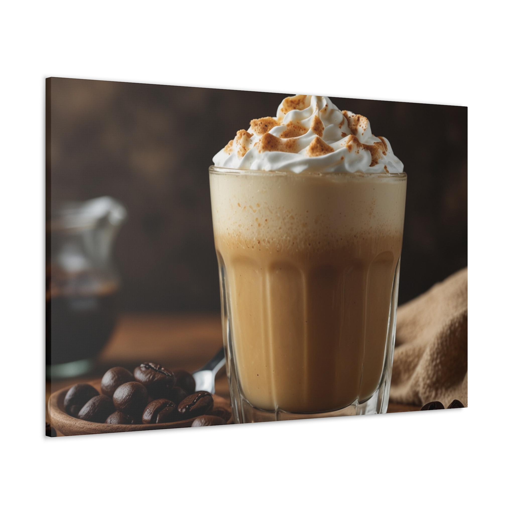 "Iced Late & Coffee Beans" - Canvas Gallery Wraps - Coffee Beans Canvas - Image 2