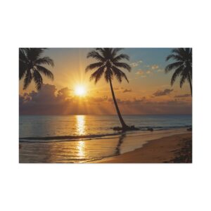 "Tropical Island Sunset"  - Canvas Gallery Wraps - Impressionistic Style