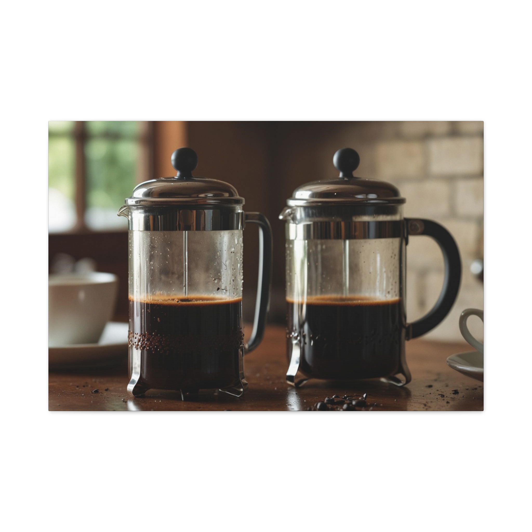 French Press Canvas - "French Press for Two" - Canvas Gallery Wraps - Image 11