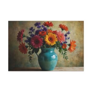 "Flowers in a Vase Portrait"  - Canvas Gallery Wraps - Impressionistic Style