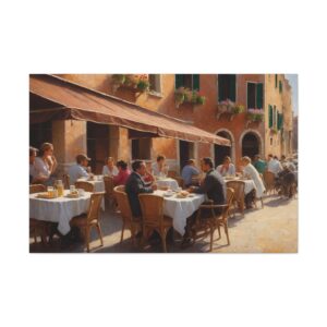 "Outdoor Café'"  - Canvas Gallery Wraps - Impressionistic Style