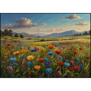 "Wild Flowers in a Field 2"  -  Woven Blanket