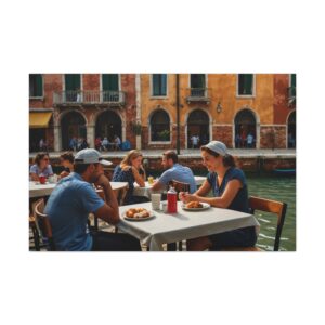 "Date on the Canal"  - Canvas Gallery Wraps - Impressionistic Style