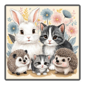 Cute Animals 2 5x5 in. Bubble-Free Stickers