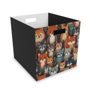 "Furry Friends of the Forrest" - Felt Storage Box for Organization, Office & Home Decluttering