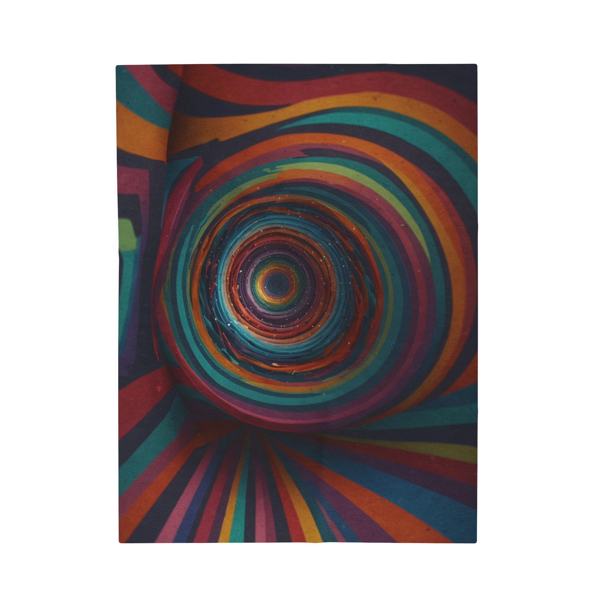 Velveteen Plush Blanket - "Rainbow Vortex" Design - Image 5