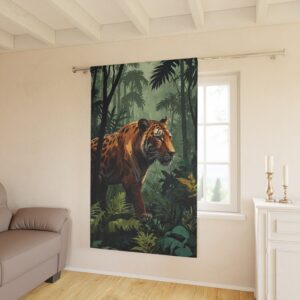 "Guardian Tiger" -  Blackout Window Curtains  - (1 Piece)