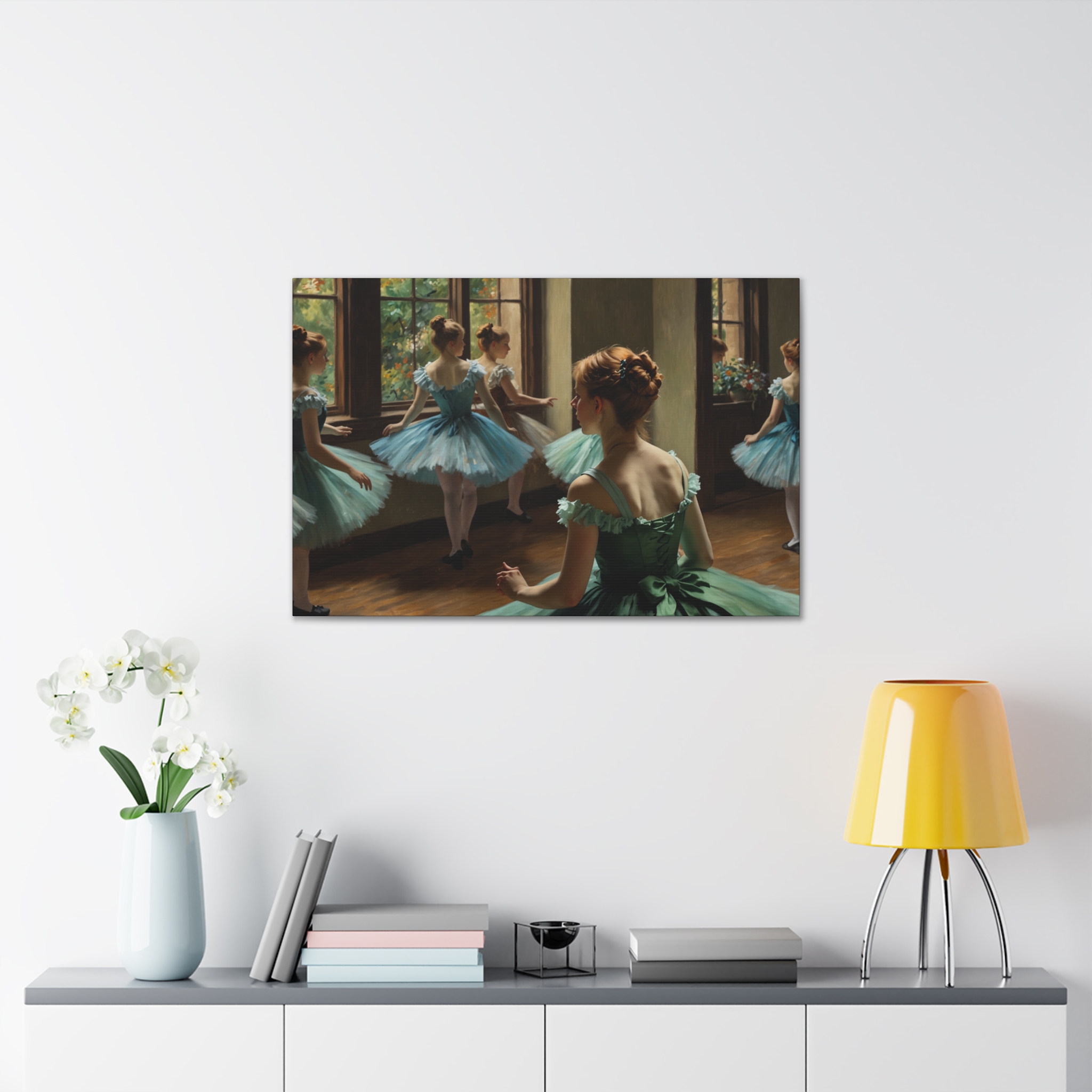 "Ballet Warm Up Before the Show" - Canvas Gallery Wraps - in the Impressionistic Style of Edgar Degas - Image 13