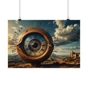 "Portal in the Desert with Clock Disguise" - Matte Poster - in the Style of Salvador Dali