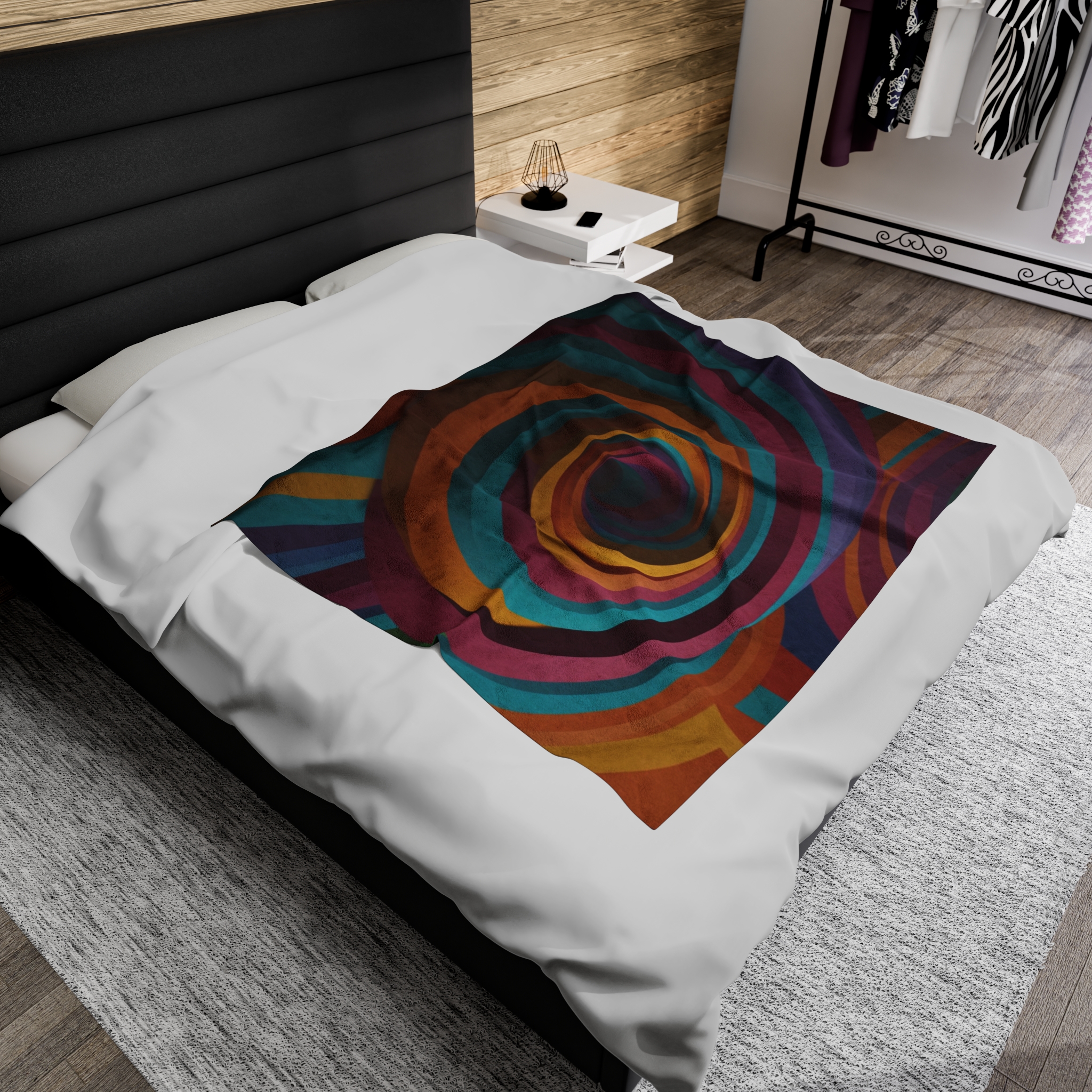 Velveteen Plush Blanket - "Candy Vortex" Design - Image 12
