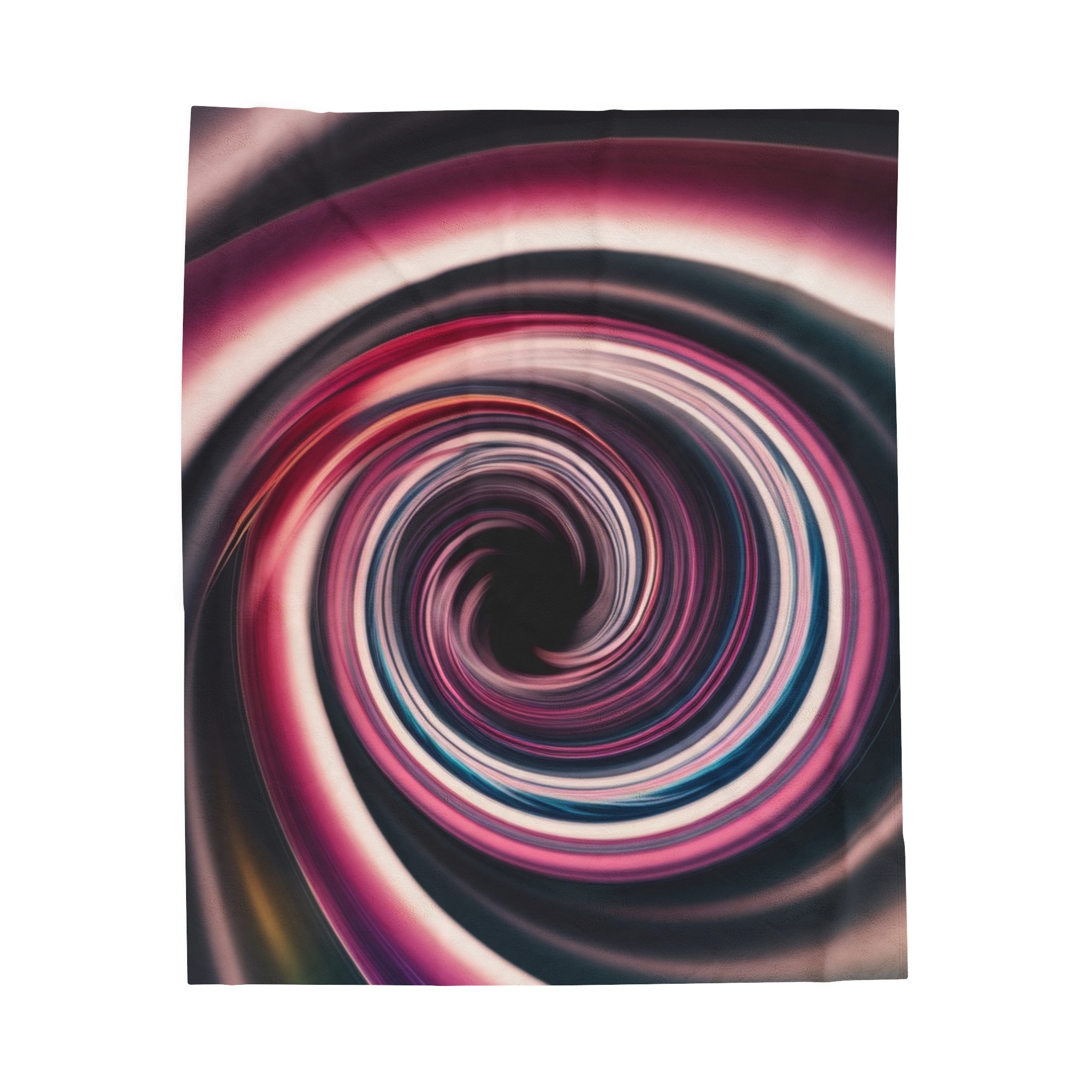 Velveteen Plush Blanket - "Pink Swirl Energy Vortex 2" Design - Image 9