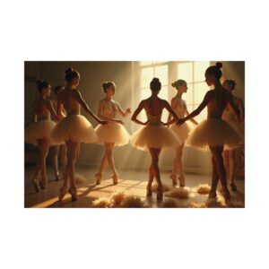 "Early Morning Ballet Rehearsal" - Matte Poster - in the Impressionistic Style of Edgar Degas