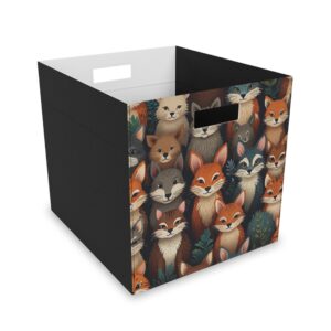 "Cute Foxes" - Felt Storage Box for Organization, Office & Home Decluttering