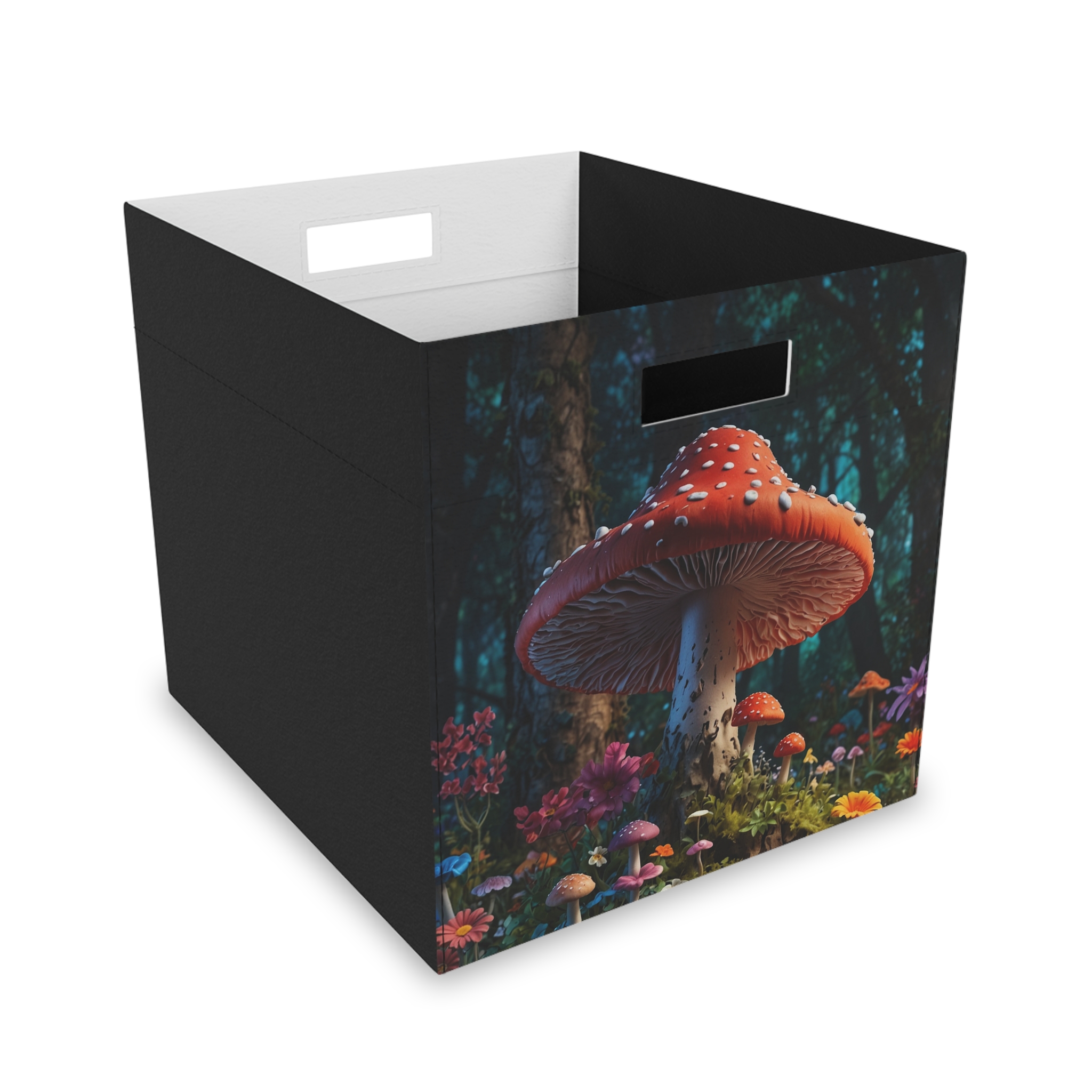 "Mushroom Tree" - Felt Storage Box for Organization, Office & Home Decluttering