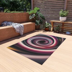 Outdoor Rug - "Swirling Pink" Design