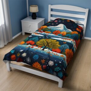 Velveteen Plush Blanket - "Winter Wonder Land" Design