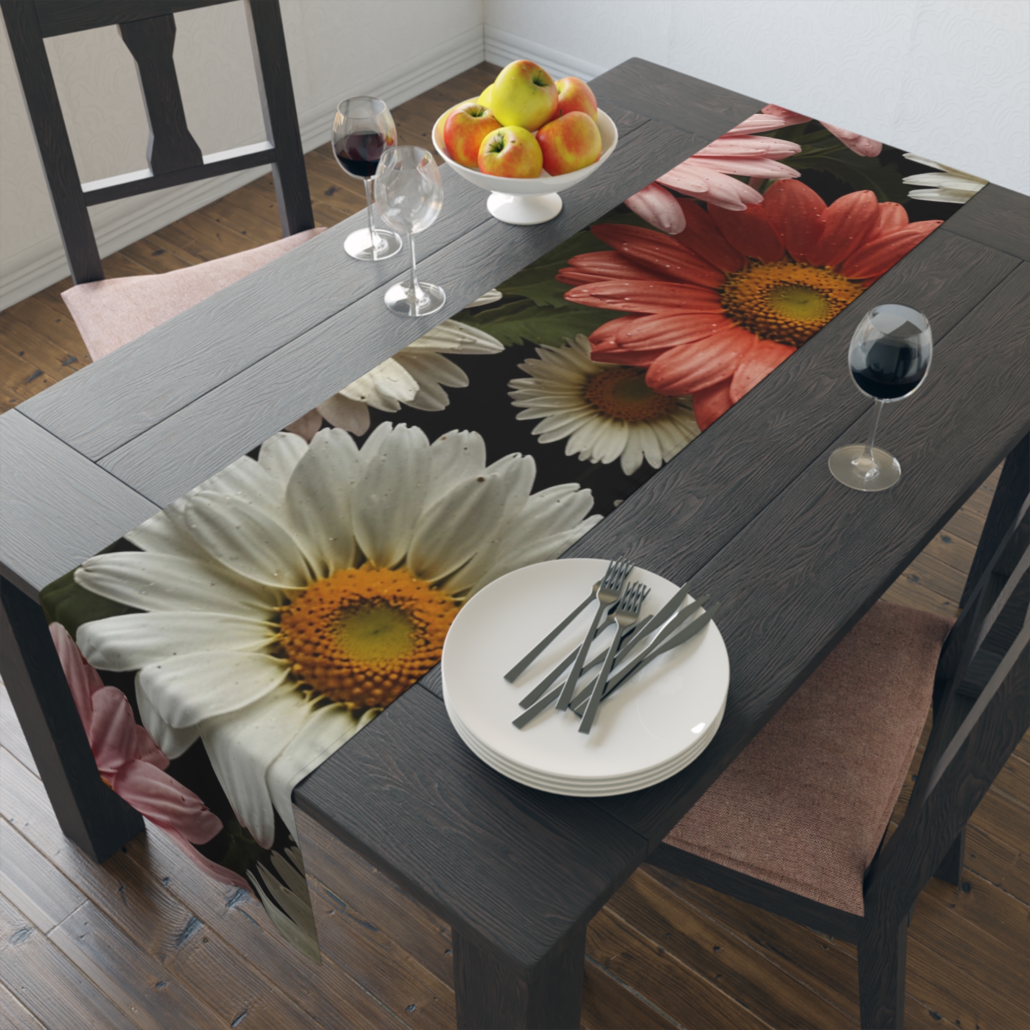 3D Daisies Designs Table Runner