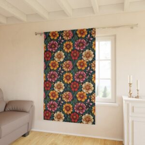 "Flower Power" -  Blackout Window Curtains  - (1 Piece)