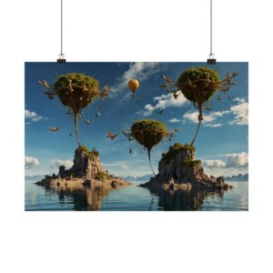 "Balloon Trees" - Matte Poster - in the Style of Salvador Dali