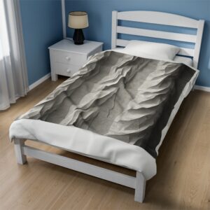 Velveteen Plush Blanket - "3D Chiseled Columns" Design
