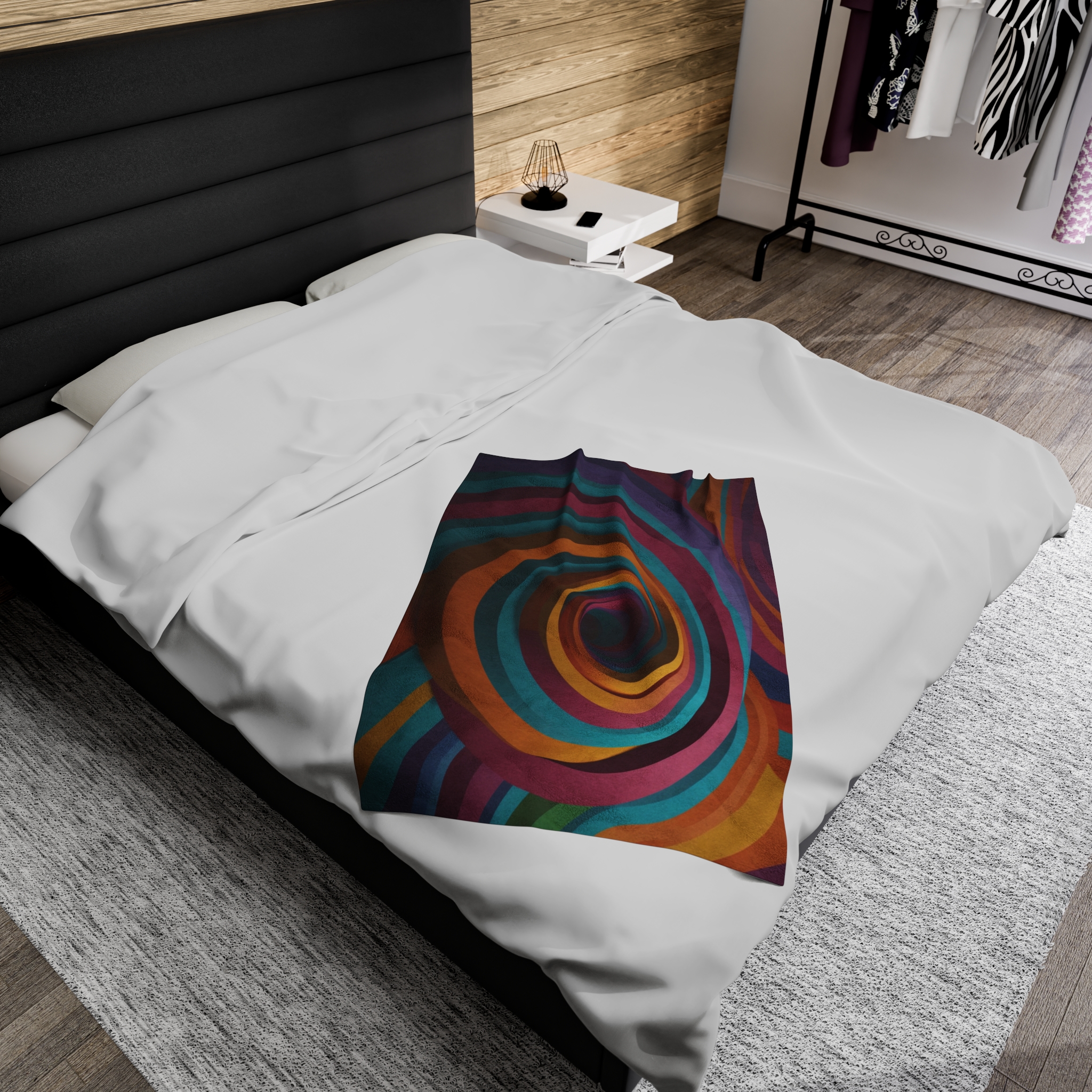 Velveteen Plush Blanket - "Candy Vortex" Design - Image 8