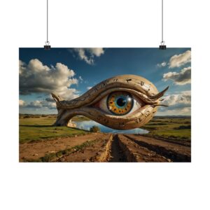 "Earth Taking a Peek" - Matte Poster - in the Style of Salvador Dali