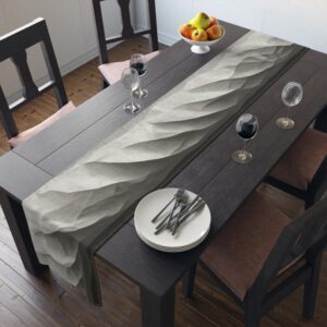 3D Chiseled Marble Design Table Runner