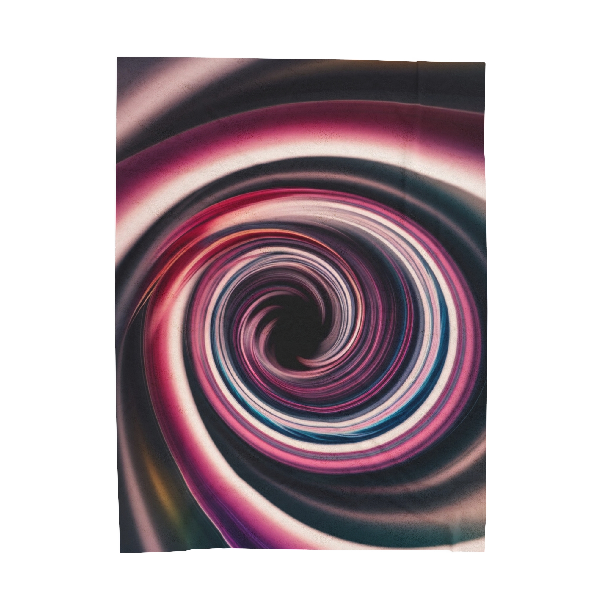 Velveteen Plush Blanket - "Pink Swirl Energy Vortex 2" Design - Image 2