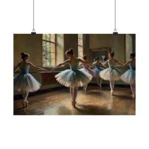 "Ballet Dress Rehearsal" - Matte Poster - in the Impressionistic Style of Edgar Degas